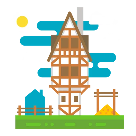 Village house Illustration