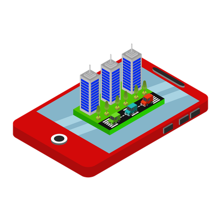 La ville sur smartphone  Illustration