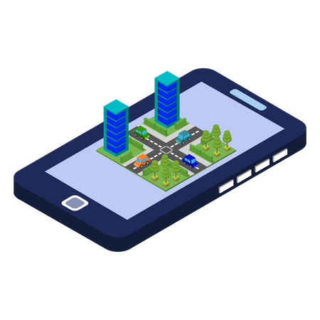La ville sur smartphone  Illustration