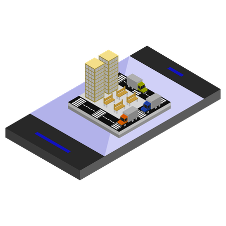 La ville sur smartphone  Illustration