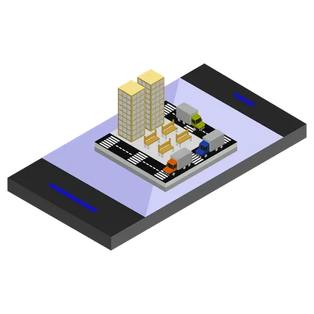 La ville sur smartphone  Illustration