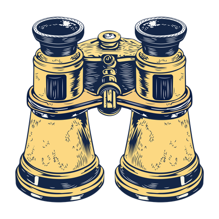 Vintage Binoculars  Illustration