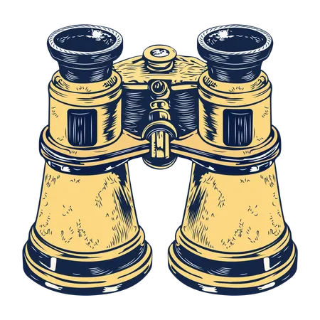 Vintage Binoculars  Illustration