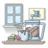 cafe equipment illustration