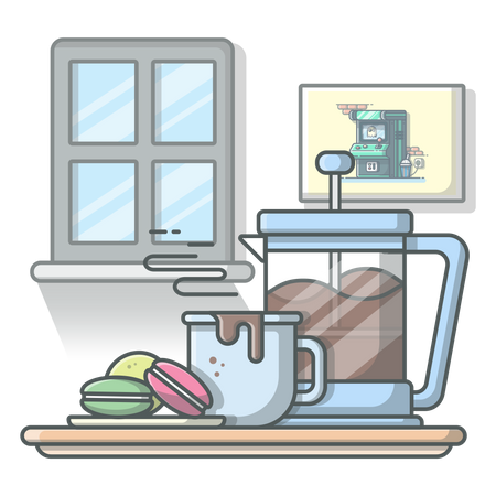 Vintage coffee machine  Illustration