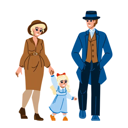 Vintage family  Illustration