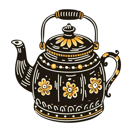 Vintage Kettle  Illustration