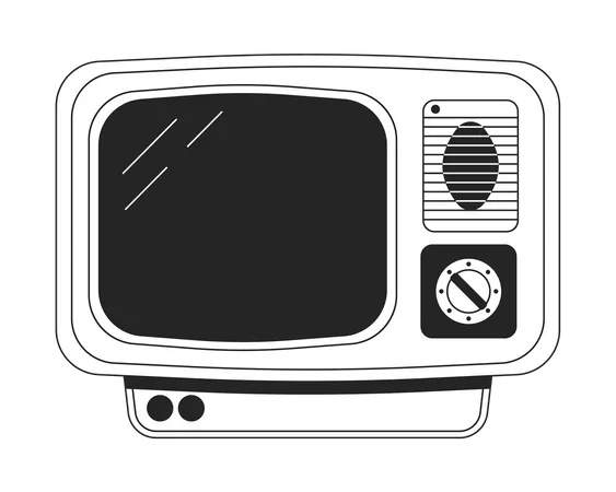 Vintage television  イラスト