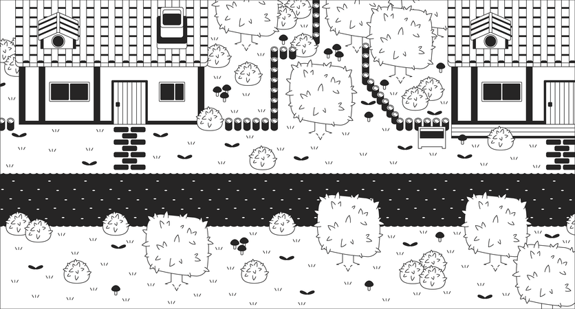 Vintage village videogame  Illustration