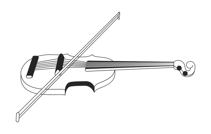 Cuerda de instrumento musical de violín  Ilustración
