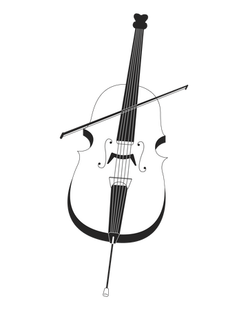 Instrument à cordes violoncelle  Illustration