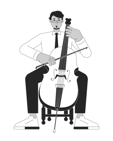 Musicien de violoncelle  Illustration