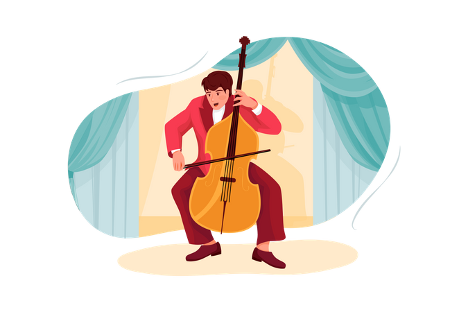 Violoniste jouant du violon  Illustration