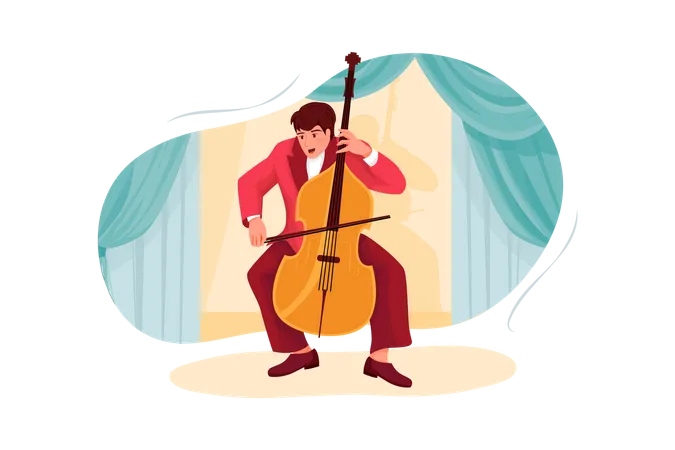 Violoniste jouant du violon  Illustration