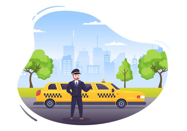 VIP Taxi Limousine Car  Illustration