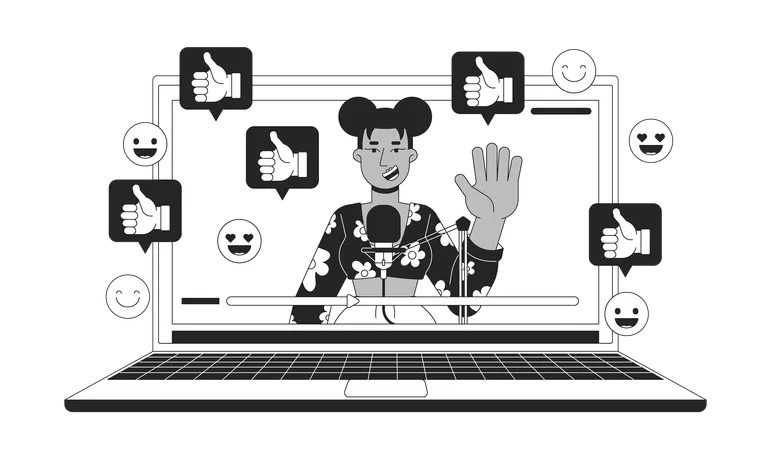 Viraler Videoblogger  Illustration