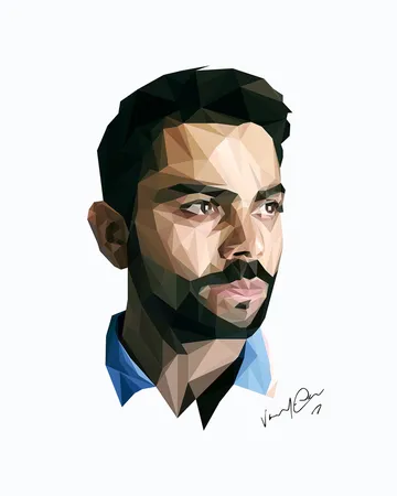 Virat Kohli Lowpoly Art  Illustration