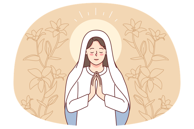 Virgin Mary praying  Illustration
