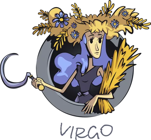 Virgo zodiac sign  Illustration