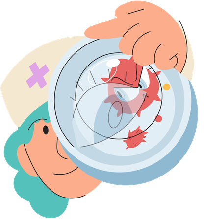 Virologist fights against viruses in lab  Illustration