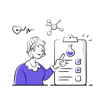 Virologist researches on lab chemicals  Illustration