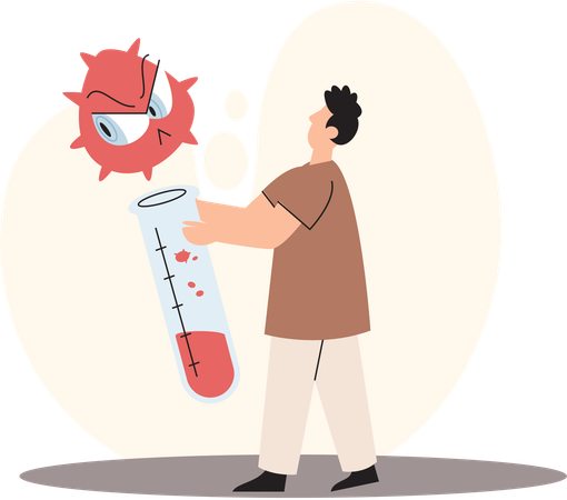 Virology fights against viruses in lab  Illustration