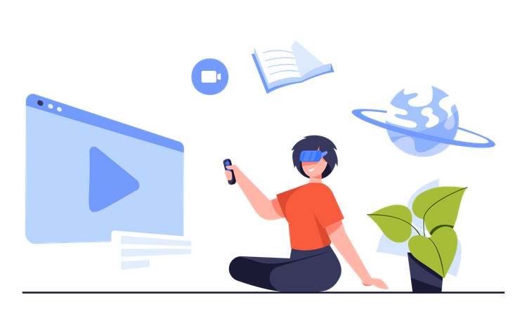 Virtual and Augmented Reality technology Illustration