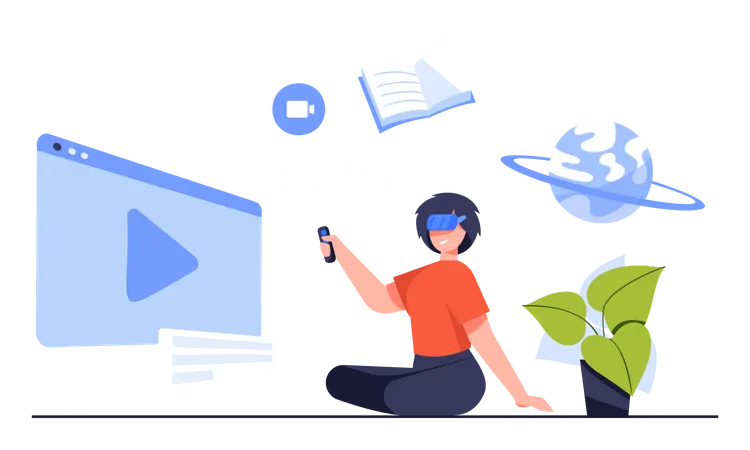 Virtual and Augmented Reality technology  Illustration