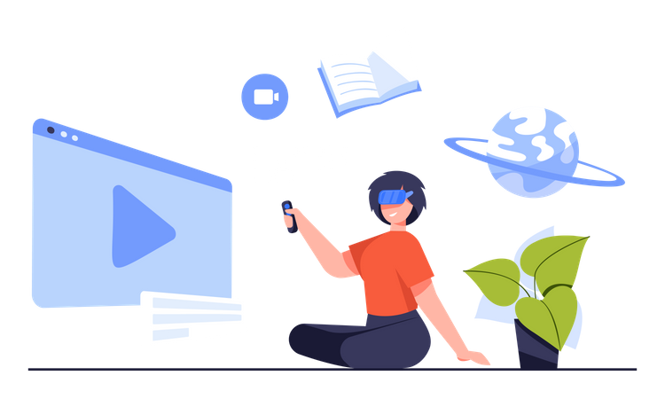 Virtual and Augmented Reality technology  Illustration