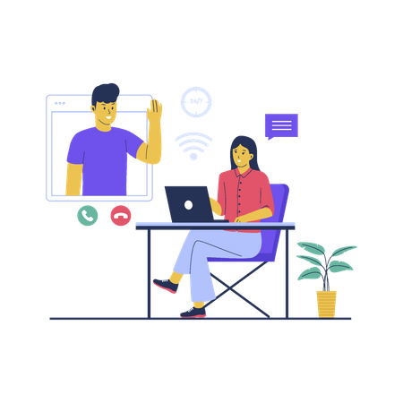 Virtual assistance technology  Illustration