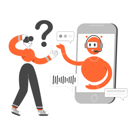 Virtual assistant bots  Illustration
