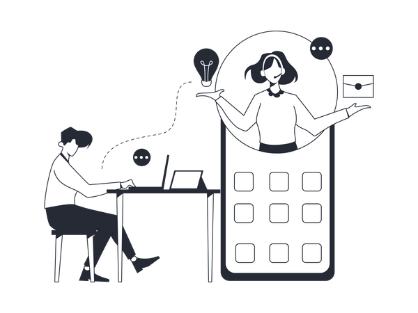 Virtual Assistant  Illustration