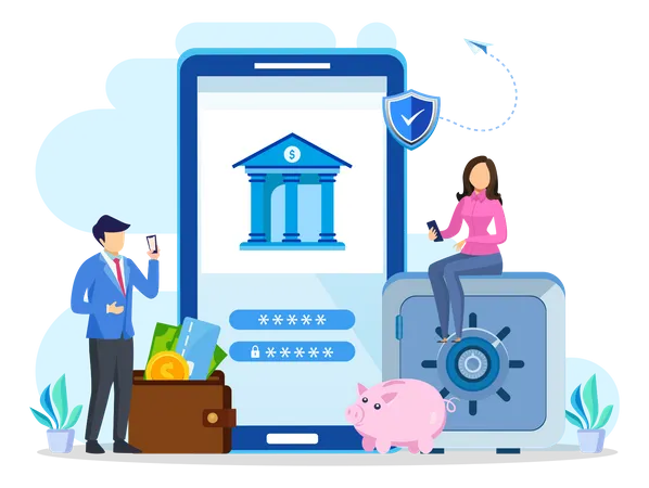 Virtual Banking  Illustration