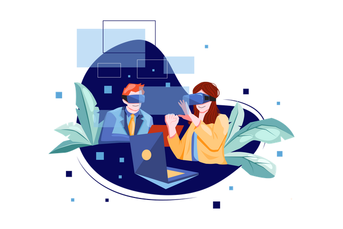 Virtual Business meeting  Illustration