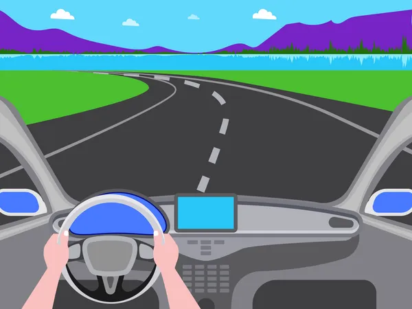 Virtual Car driving Illustration