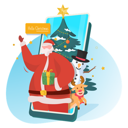 Virtual Christmas Wishes  Illustration