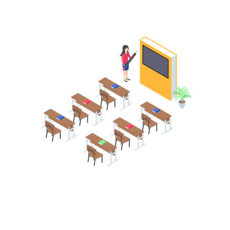 Virtual Classroom Illustration