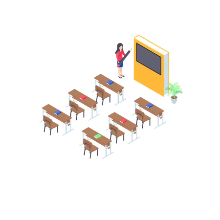 Virtual Classroom  Illustration