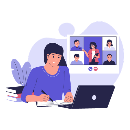Virtual Classroom Communication  Illustration