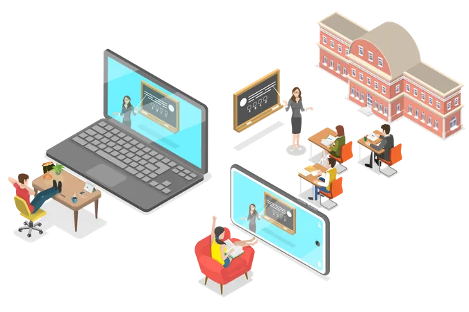 Virtual Classroom  Illustration