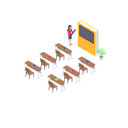 Virtual Classroom  Illustration