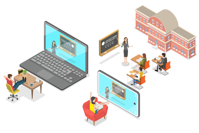 Virtual Classroom  Illustration