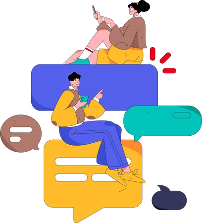 Virtual Communication  Illustration