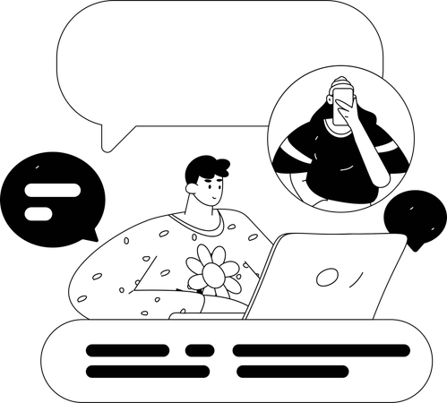 Virtual Communication  Illustration