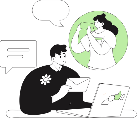 Virtual Communication  Illustration