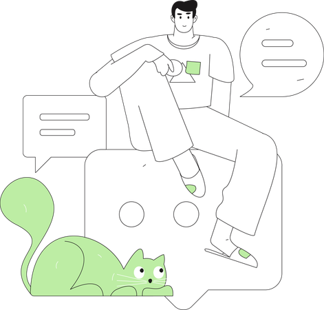 Virtual Community Dialogue  Illustration