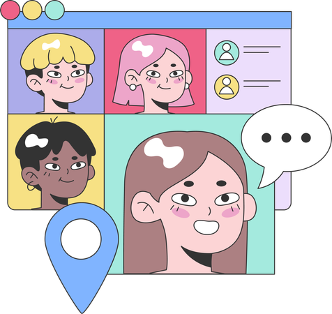Virtual conference of employees  Illustration