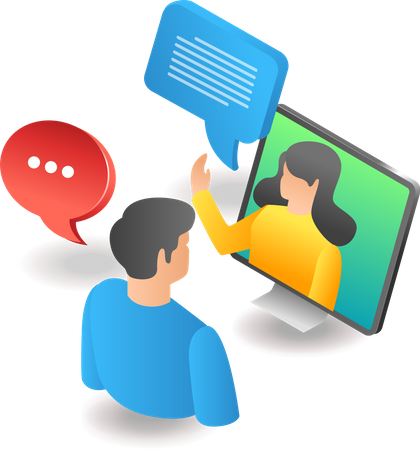 Virtual conversation Illustration