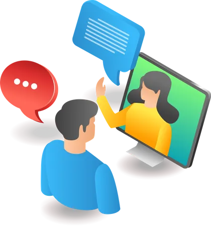 Virtual conversation Illustration