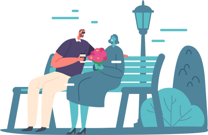 Virtual Date  Illustration